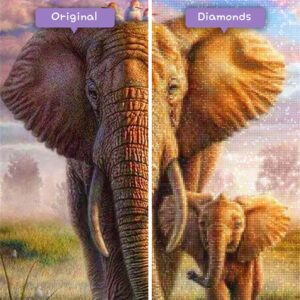 diamanter-troldmand-diamant-maleri-sæt-dyr-elefant-elefantbaby-før-efter-jpg