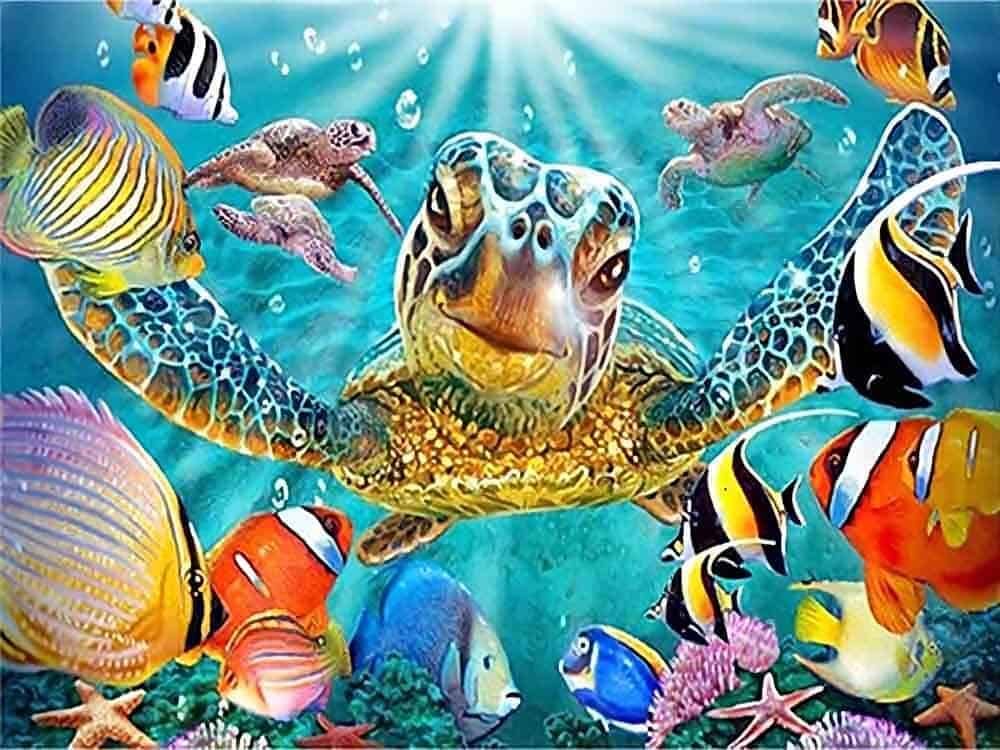 Diamond Painting Turtle Selfie – Diamonds Wizard