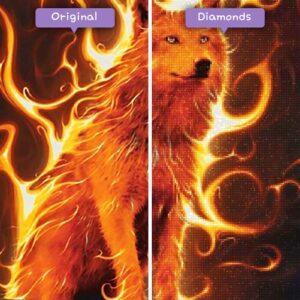 Diamonds-Wizard-Diamond-Painting-Kits-Animals-Wolf-Fire-Wolf-before-after-jpg