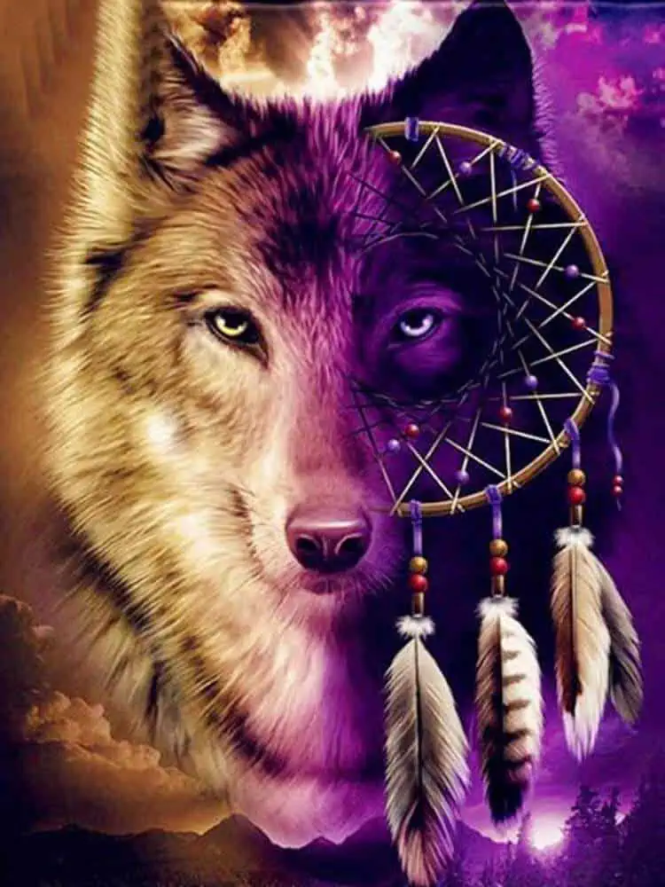 Diamond Painting Wolf And Dreamcatcher – Diamonds Wizard