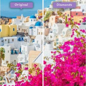 Diamonds-Wizard-Diamond-Painting-Kits-Landscape-Griechenland-Santorini-Häuser-vorher-nachher-jpg