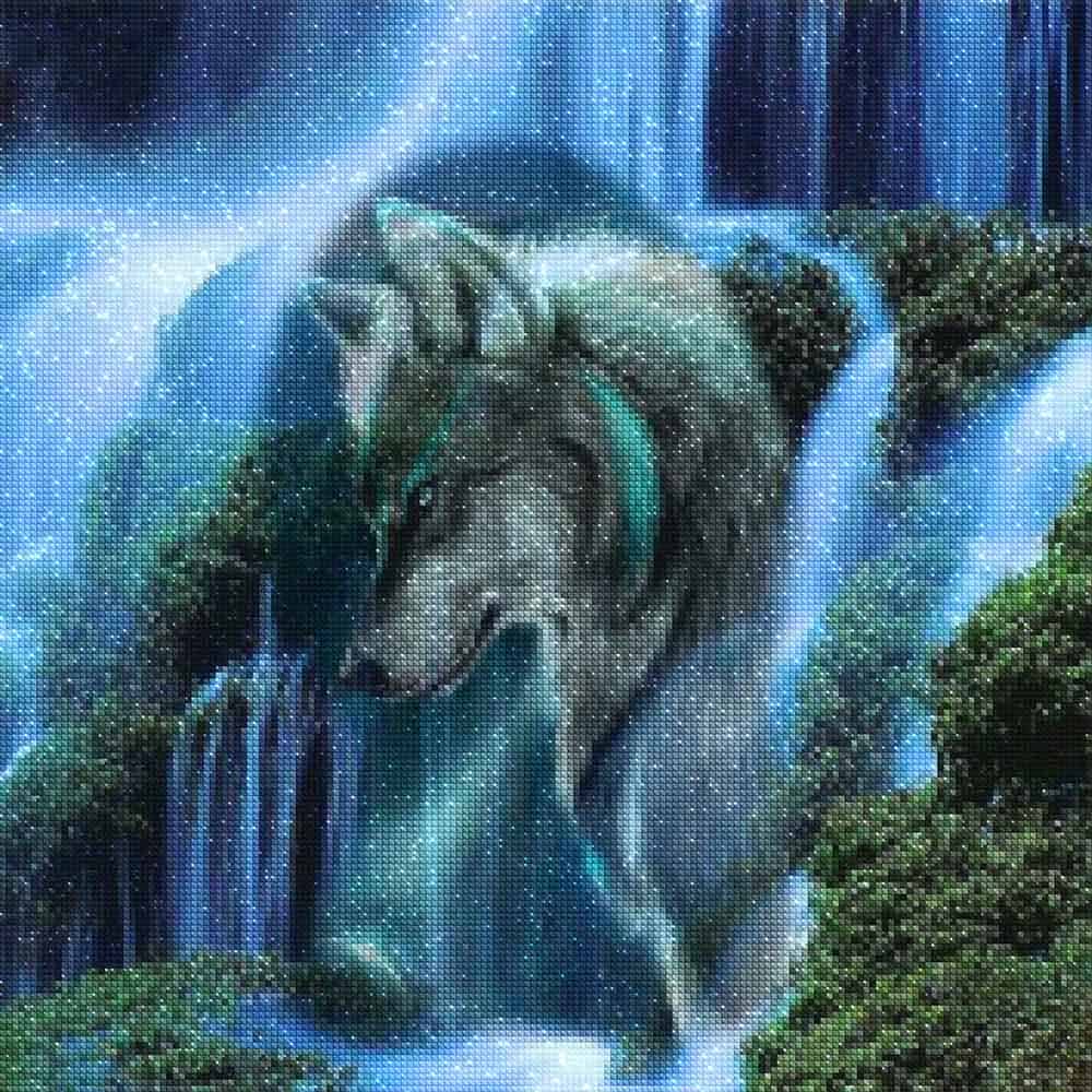 diamanter-trollkarl-diamant-målningssatser-Landskap-Waterfall-Wolf-and-Waterfall-diamonds.jpg