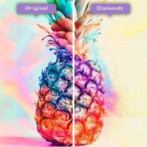 diamenty-czarodziej-diamenty-zestawy do malowania-natura-owoce-wielokolorowe-ananas-przed-po-jpg