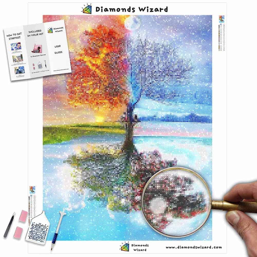 Diamond Painting 4 Seasons Tree – Diamonds Wizard