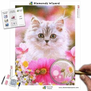 diamonds-wizard-diamante-pittura-kit-animali-gatto-gatto-bianco-e-fiori-rosa-tela-jpg