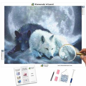 Diamonds-Wizard-Diamond-Painting-Kits-Animals-Wolf-Black-and-White-Wölfe-und-Vollmond-Leinwand-jpg