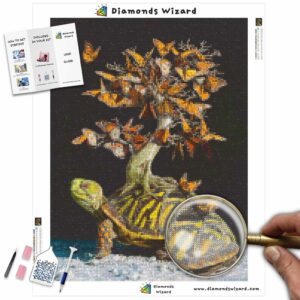 Diamonds-Wizard-Diamant-Malerei-Kits-Tiere-Schildkröte-Schildkröte-und-Schmetterlinge-Leinwand-jpg