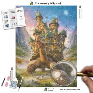 Diamonds-Wizard-Diamond-Painting-Kits-Animals-Turtle-Schildkröte-und-ihr-Haus-Leinwand-jpg