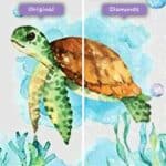 diamanter-troldmand-diamant-maleri-sæt-dyr-skildpadde-akvarel-baby-skildpadde-før-efter-jpg