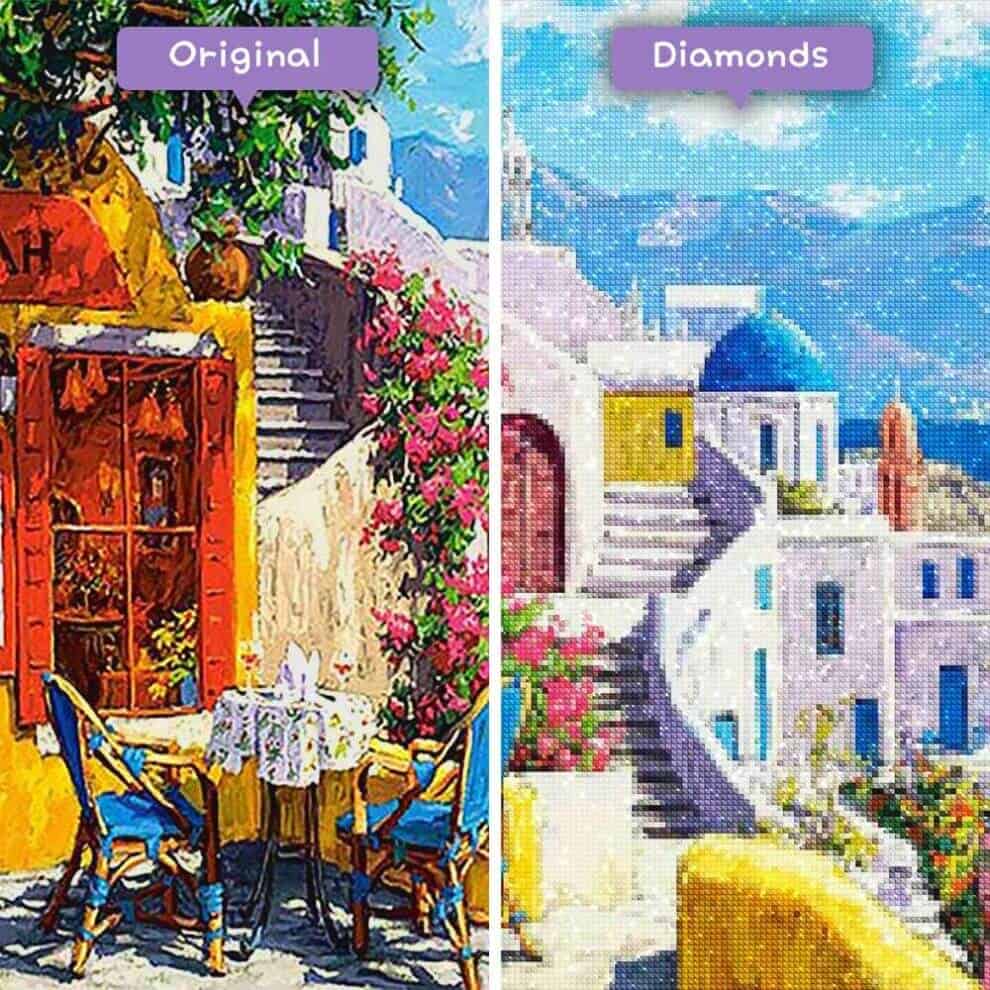Diamond Painting Santorini - Borduurpakketten België - Vlug geleverd