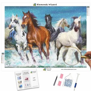 Diamonds-Wizard-Diamond-Painting-Kits-Animals-Pferd-Pferdeherde-im-Galopp-Leinwand-jpg