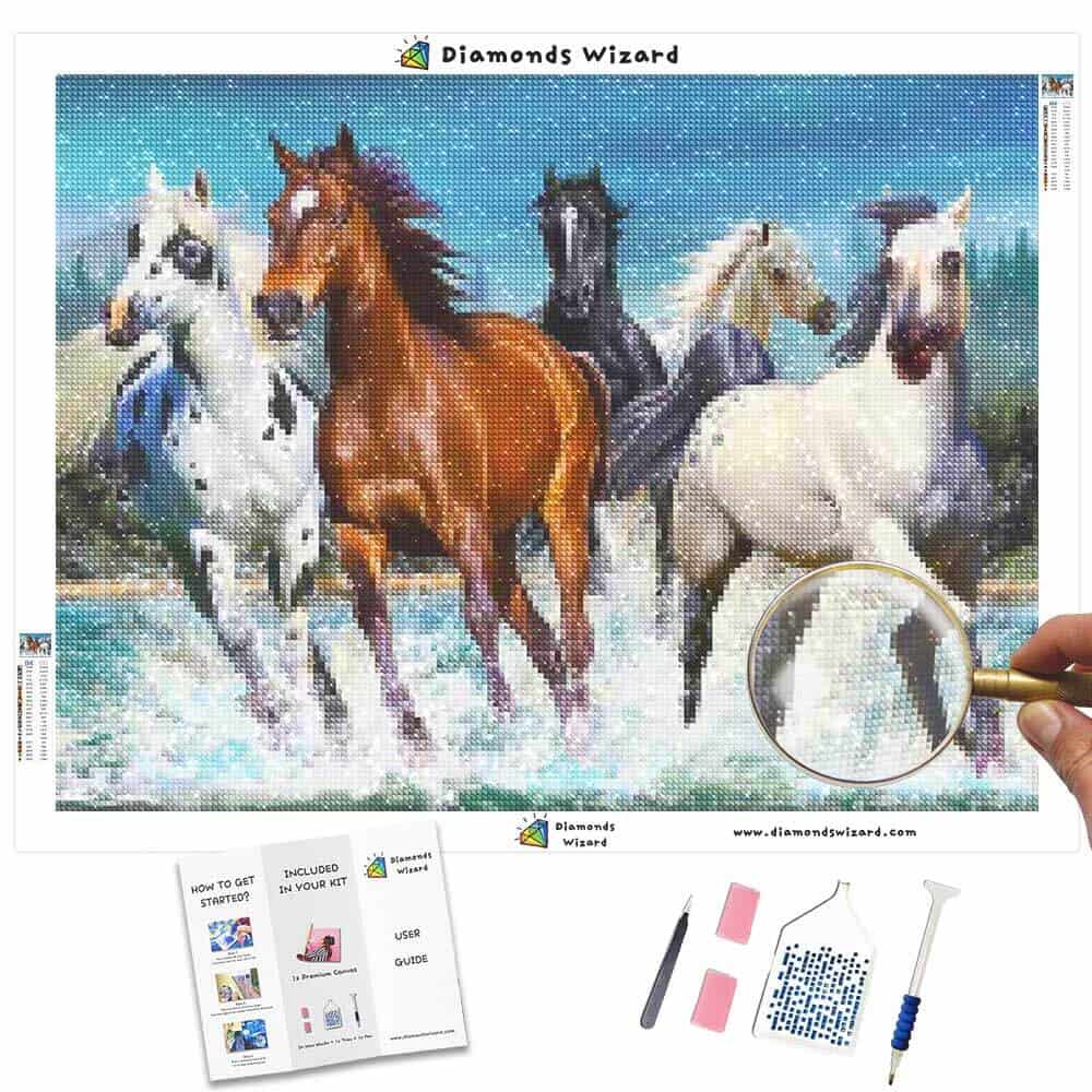 Diamond Painting Horse Herd At Gallop – Diamonds Wizard