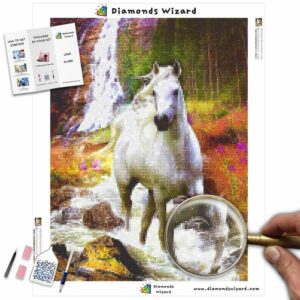 Diamonds-Wizard-Diamond-Painting-Kits-Animals-Pferd-Pferde-Wasserfall-Wonder-Leinwand-jpg