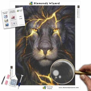 diamanter-trollkarl-diamant-målningssatser-djur-lejon-svart-lejon-och-blixt-canvas-jpg