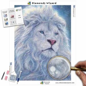 diamanter-trollkarl-diamant-målningssatser-djur-lejon-snö-lejon-canvas-jpg