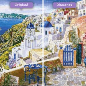 Diamonds-Wizard-Diamond-Painting-Kits-Landscape-Griechenland-Terrasse-in-Santorini-vorher-nachher-jpg