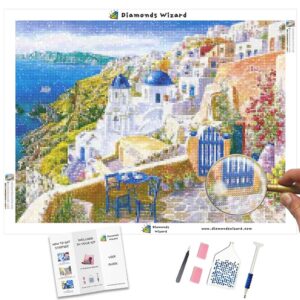 Diamonds-Wizard-Diamond-Painting-Kits-Landscape-Griechenland-Terrasse-in-Santorini-Leinwand-jpg