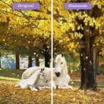 diamonds-wizard-diamond-painting-kits-animals-horse-mother-and-foal-in-autumn-before-after-jpg