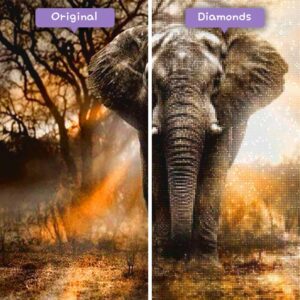 diamanter-trollkarl-diamant-målningssatser-djur-elefant-savanner-majestätiska-elefant-före-efter-jpg