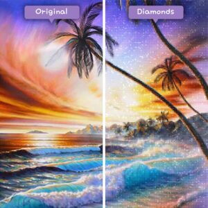 diamenty-czarodziej-zestawy-do-diamentowego-malowania-krajobraz-plaża-plaża-i-kokosowe drzewa-przed-po-jpg