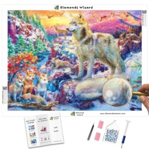 Diamonds-Wizard-Diamond-Painting-Kits-Animals-Wolf-Wolf-Familie-in-snowy-mountains-canvas-jpg