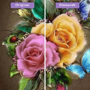 diamants-wizard-diamond-painting-kits-animaux-papillon-un-bouquet-de-roses-et-papillons-avant-après-webp
