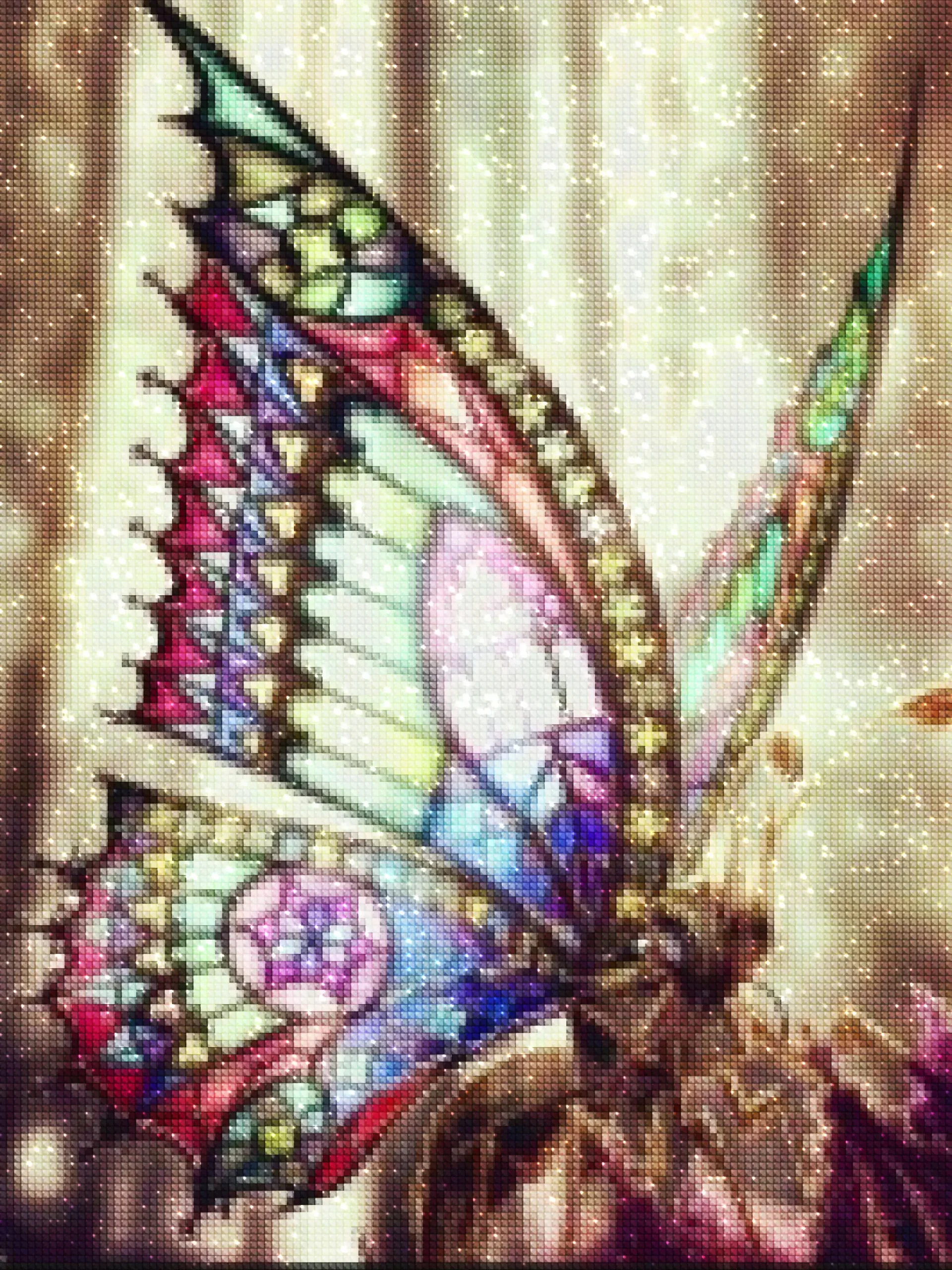 diamonds-wizard-diamond-painting-kits-Animals-Butterfly-Butterfly with Stained Glass Wings-diamonds.webp