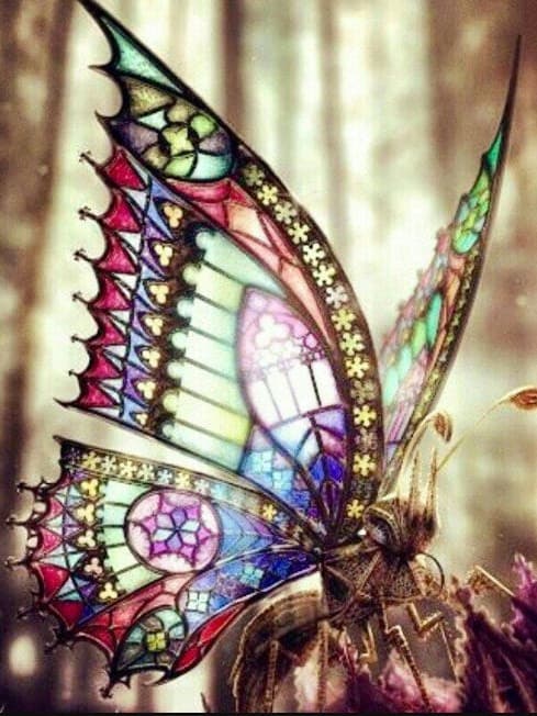 diamanten-wizard-diamond-painting-kits-Animals-Vlinder-Vlinder met gebrandschilderde vleugels-original.jpg