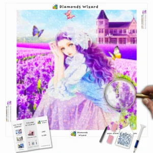 diamanten-wizard-diamond-painting-kits-dieren-vlinder-lavendel-meisje-canva-webp