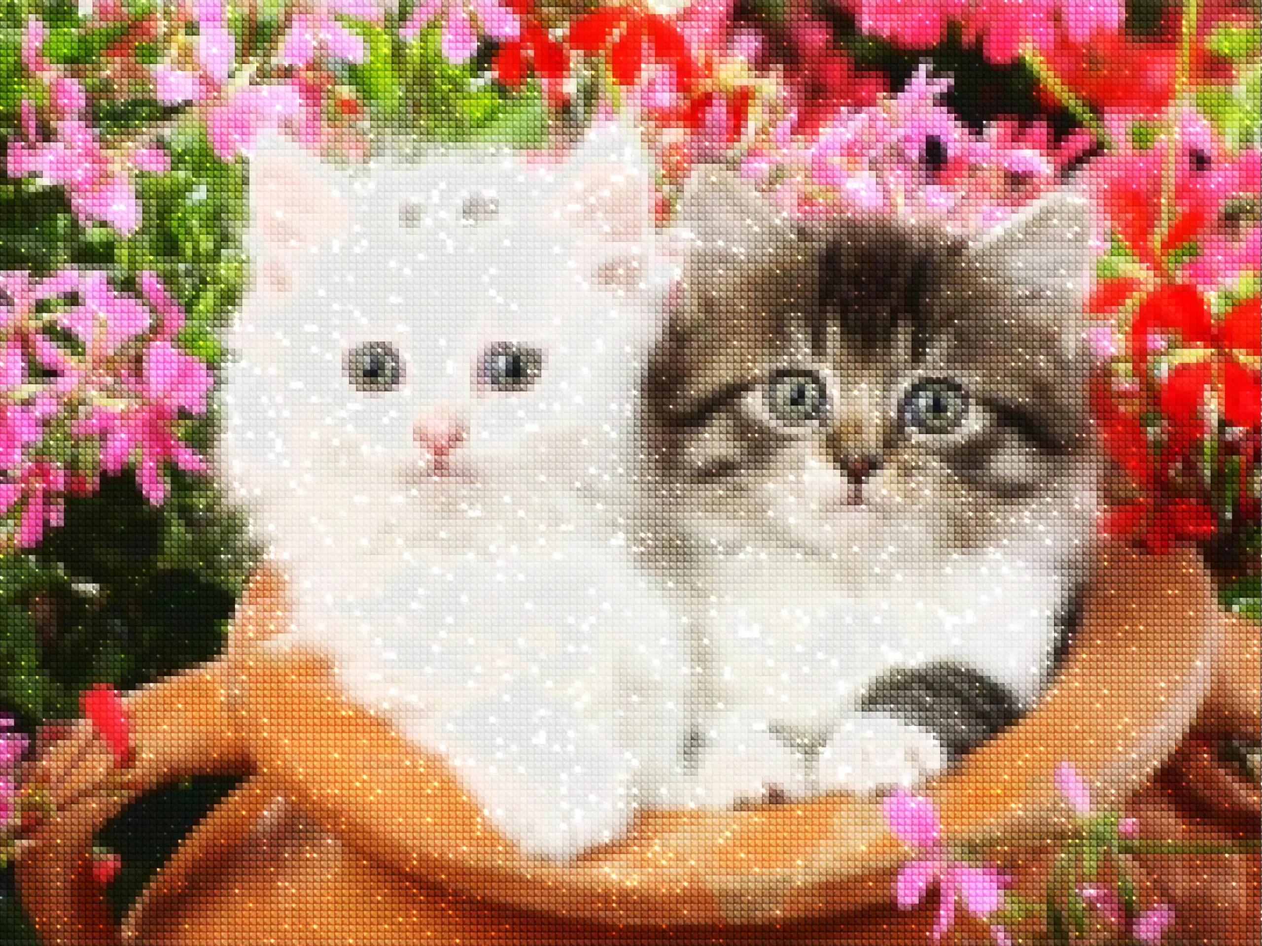 diamonds-wizard-diamond-painting-kits-Animals-Cat-Adorable Kittens in a Pot-diamonds.webp