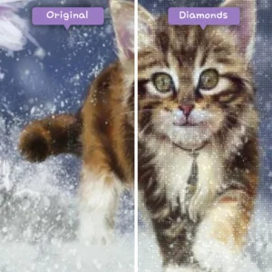 Diamonds-Wizard-Diamant-Malerei-Sets-Tiere-Katzen-niedliches-Kätzchen-rennen-im-Schnee-vorher-nachher-webp