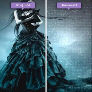 Diamonds-Wizard-Diamond-Painting-Kits-Tiere-Cat-Dark-Gothic-Queen-before-after-webp