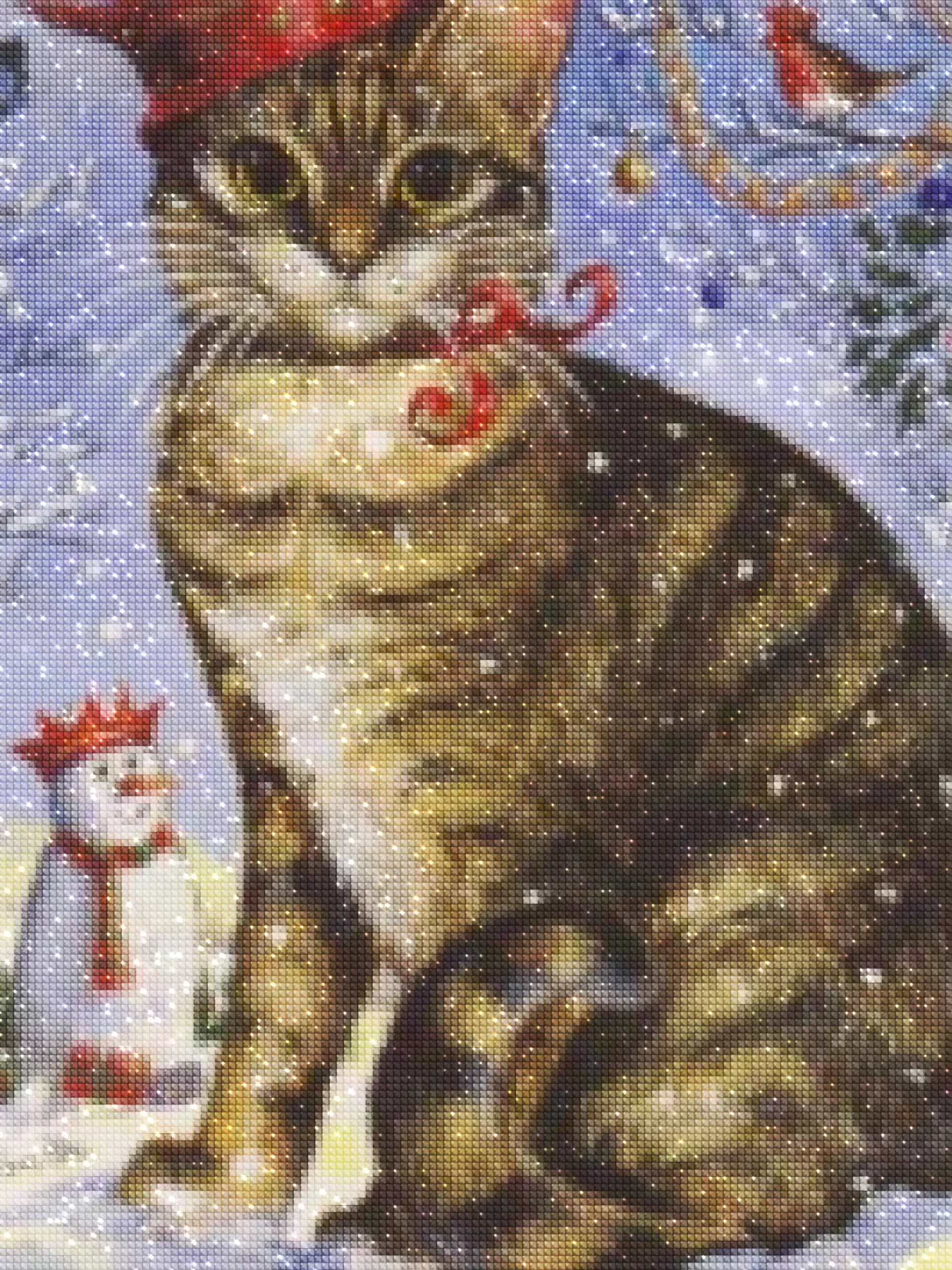 diamenty-czarodziej-zestawy-do-diamentowego-malowania-Zwierzęta-Kot-Giant Cat in the Snow-diamonds.webp