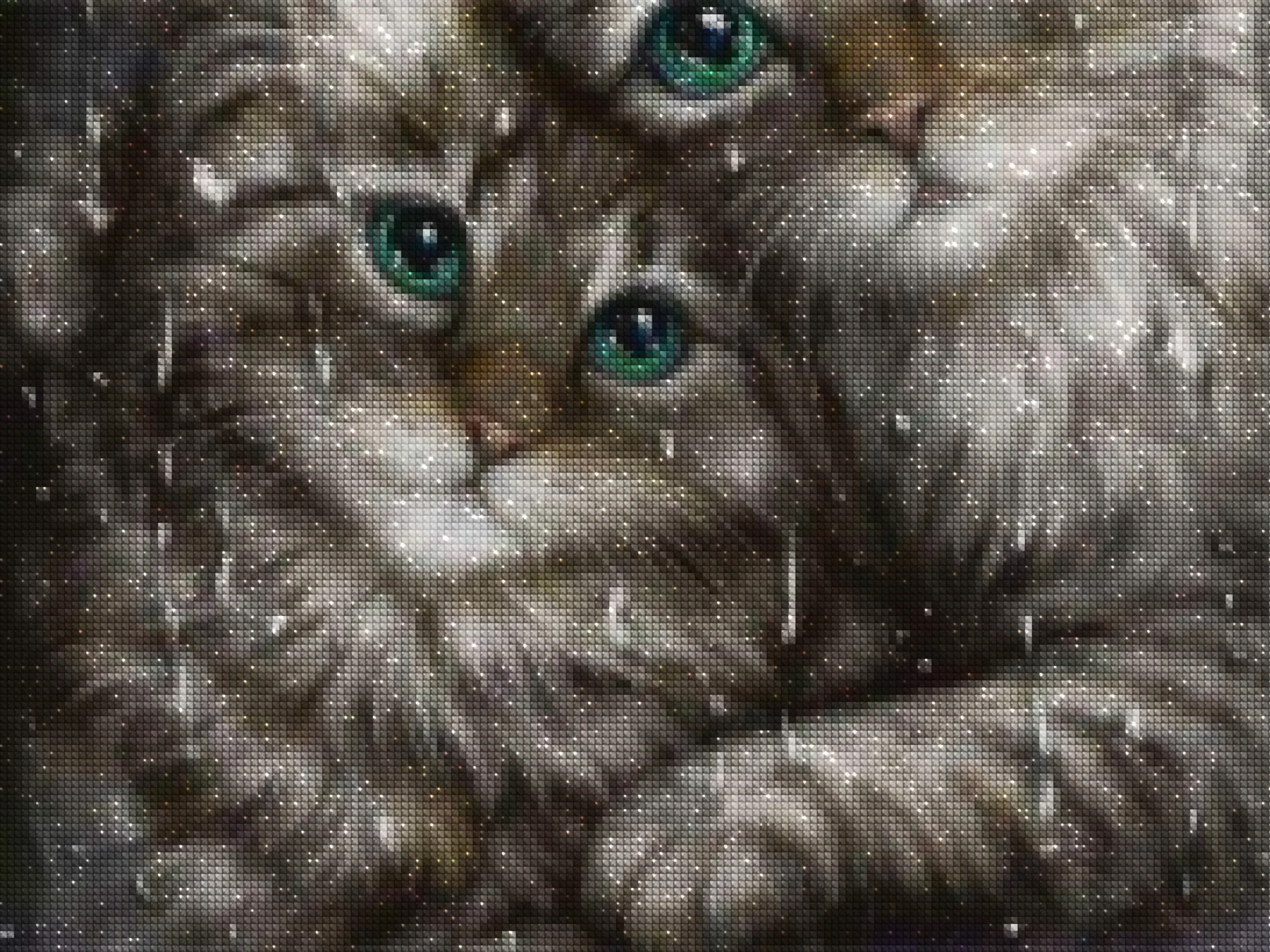 Diamonds-Wizard-Diamond-Painting-Kits-Animals-Cat-Kittens in the Rain-diamonds.webp