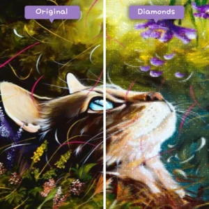 Diamonds-Wizard-Diamond-Painting-Kits-Tiere-Cat-Kitty-Blick-auf-Blumen-Vorher-Nachher-Webp