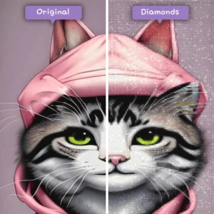 diamenty-czarodziej-zestawy-do-diamentowego-malowania-zwierzęta-kot-różowy-kotek-bluza z kapturem-przed-po-webp