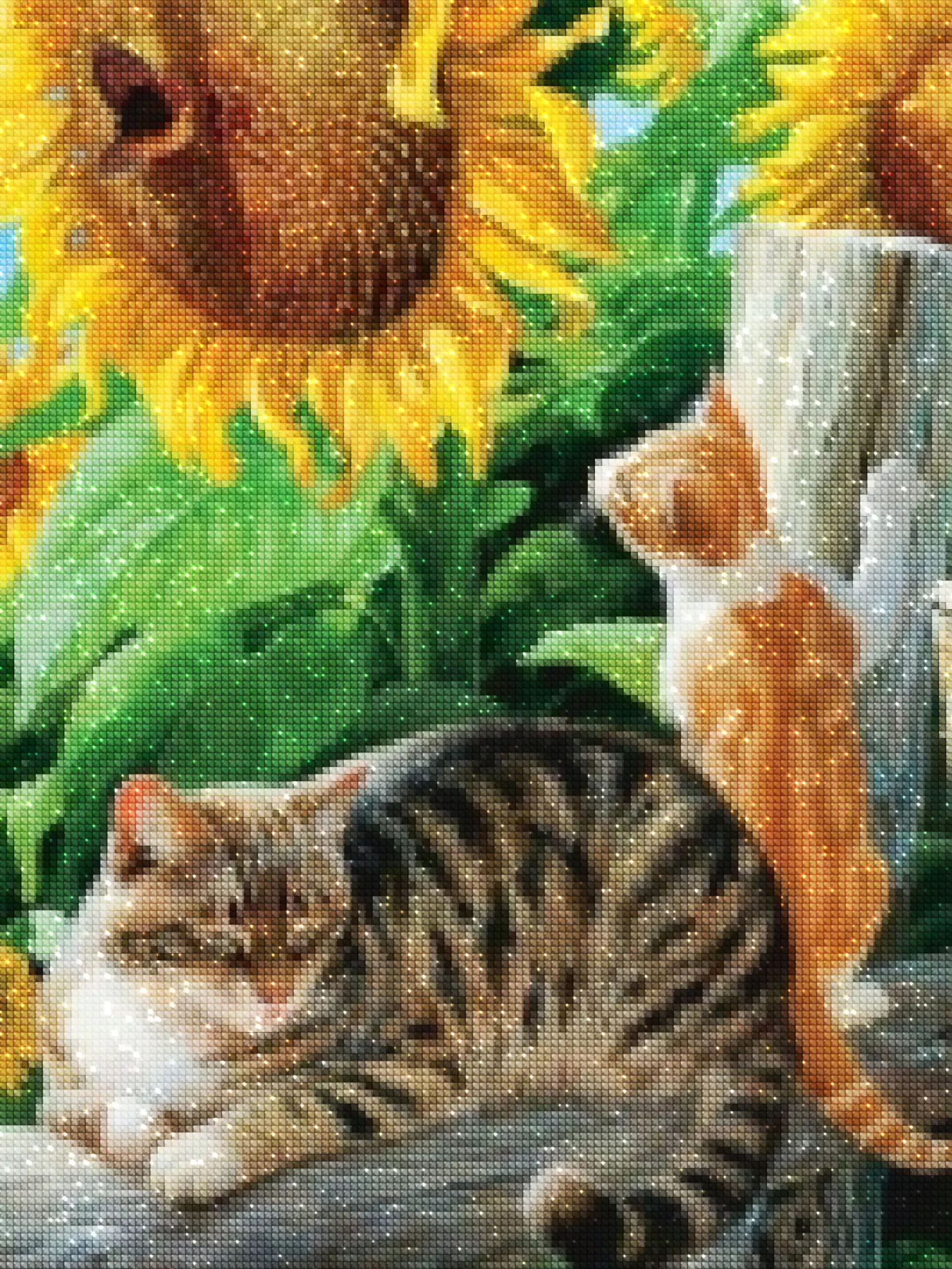 diamantes-mago-kits-de-pintura-de-diamantes-Animales-Gato-Girasol Gatos-diamonds.webp