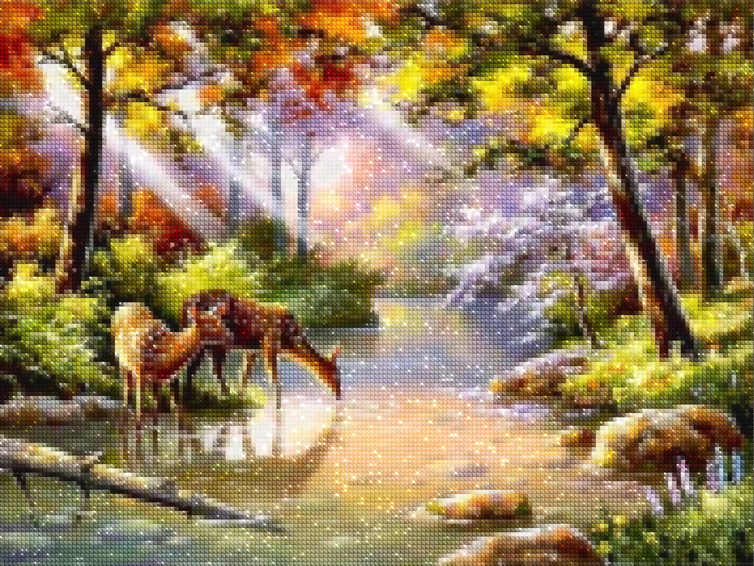 diamonds-wizard-diamond-painting-kits-Animals-Deer-Deer by the Stream-diamonds.webp