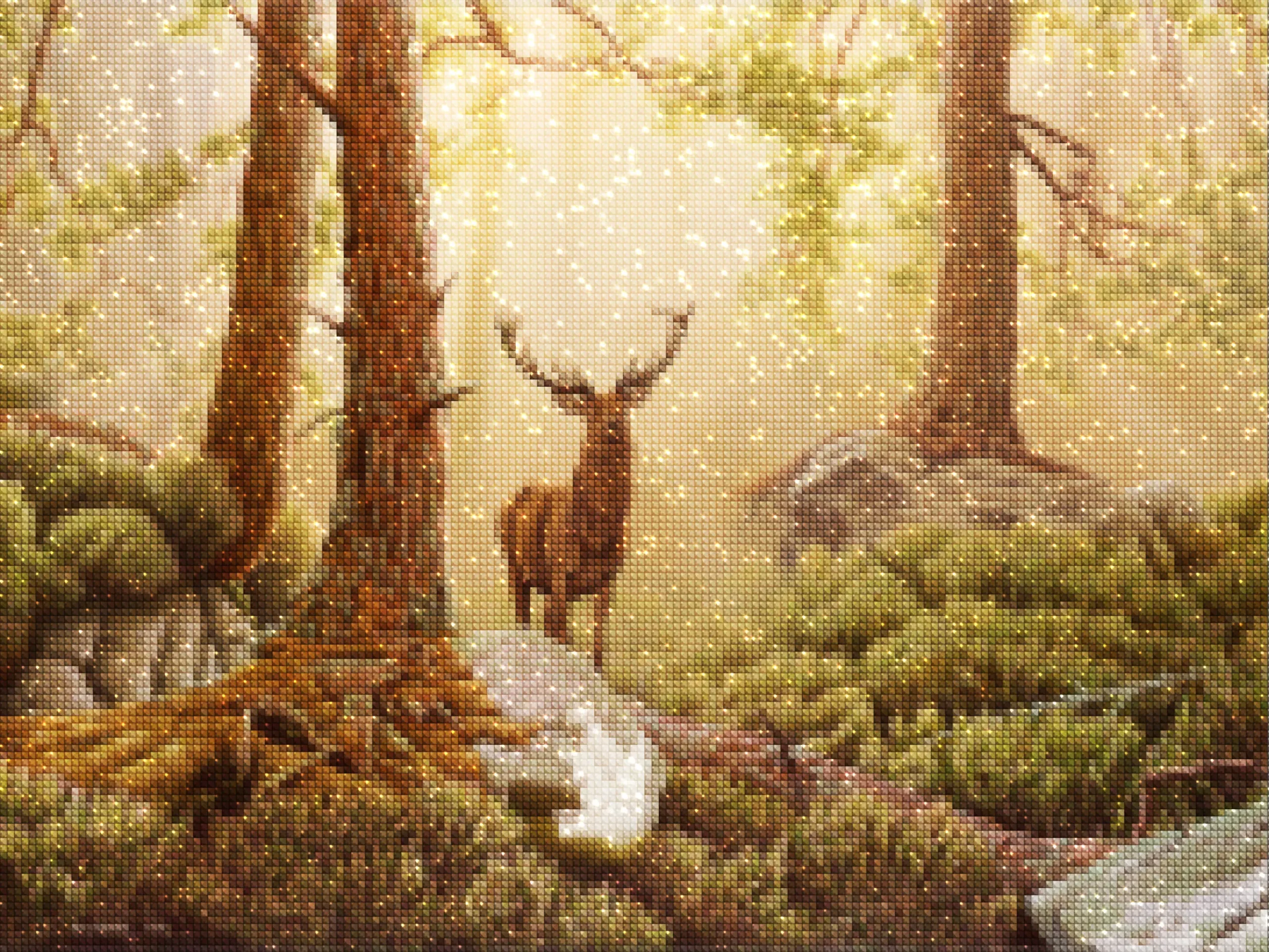 Diamond Painting Majestic Red Deer In The Forest – Diamonds Wizard