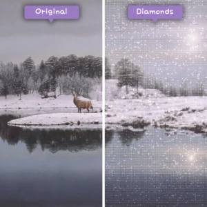diamanter-trollkarl-diamant-målningssatser-djur-hjort-vinter-sjö-med-hjort-före-efter-webp
