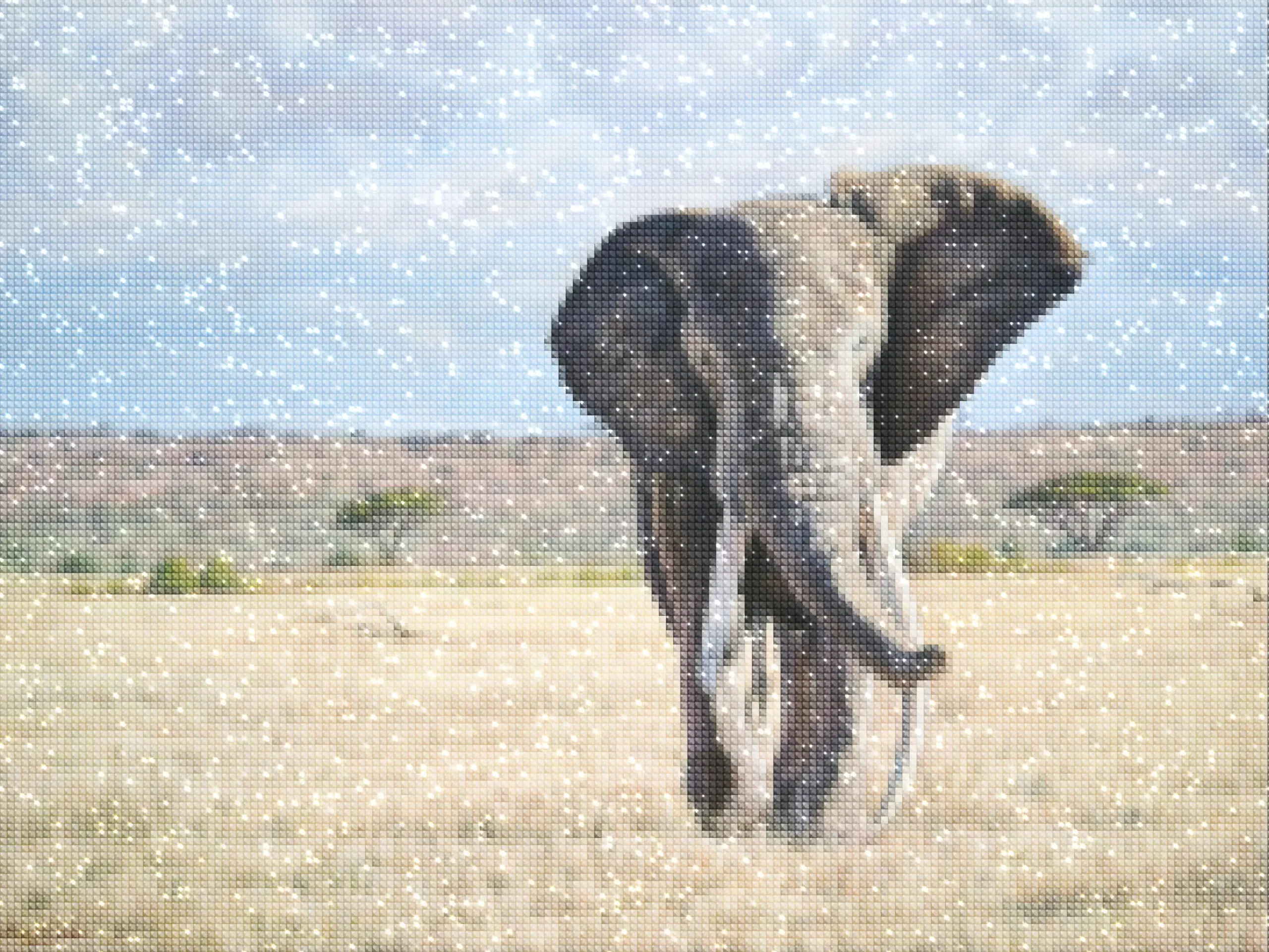 diamonds-wizard-diamond-painting-kits-Animals-Elephant-The Elephant in the Field-diamonds.webp