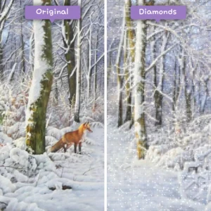 diamonds-wizard-diamond-painting-kits-animals-fox-snowy-woods-and-red-fox-before-after-webp