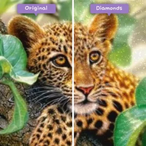 Diamonds-Wizard-Diamond-Painting-Kits-Tiere-Leopard-Leopardenjunges-ruht-in-einem-Baum-vorher-nachher-webp