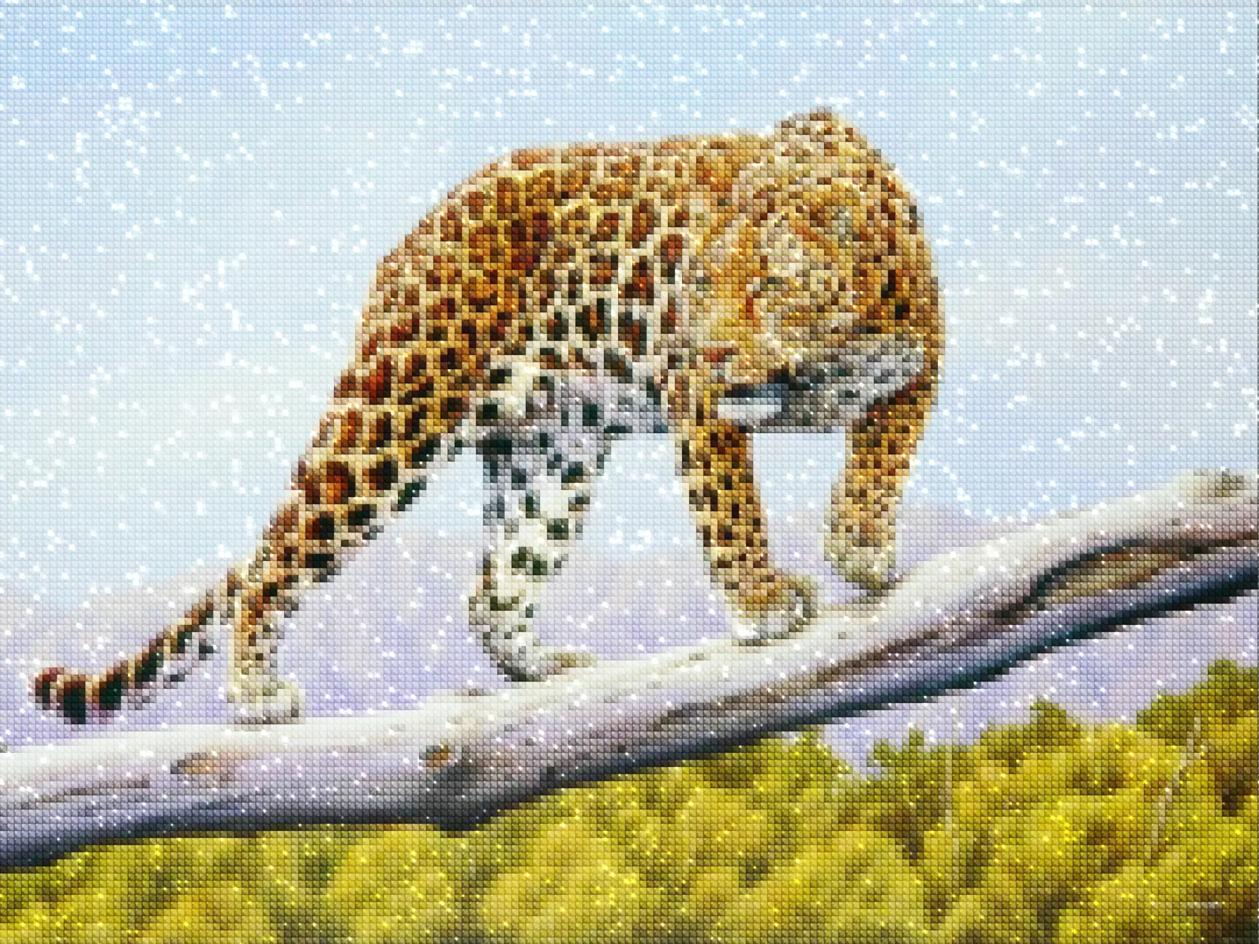 diamanti-mago-kit-pittura-diamante-Animali-Leopardo-Leopardo su un ramo-diamonds.webp