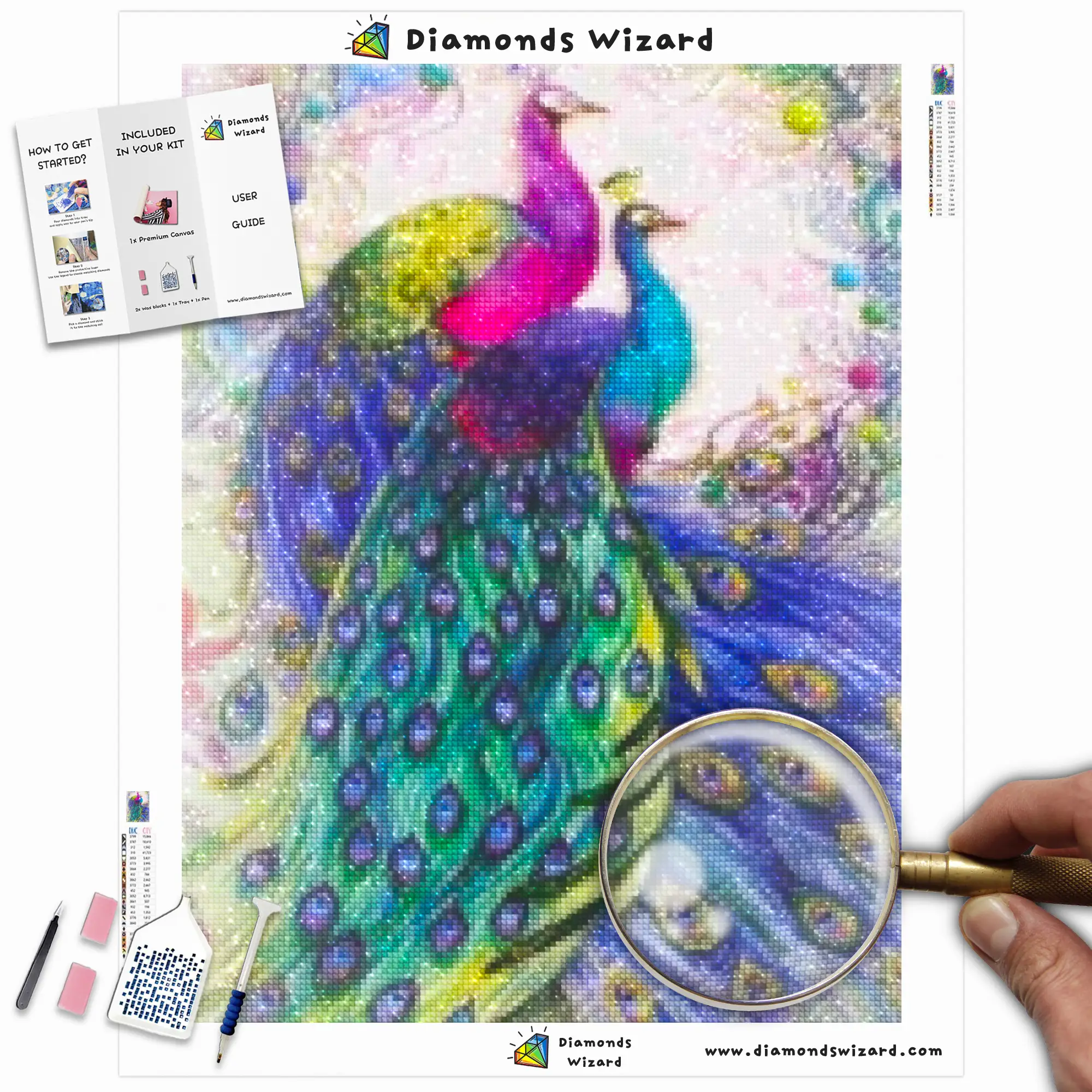 Diamond Painting Peacock Love – Diamonds Wizard | The Best Diamond Painting  Kits