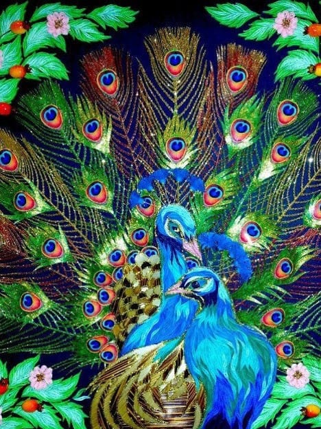 diamanter-trollkarl-diamant-målningssatser-Animals-Peacock-Peacock och Peahen-original.jpeg