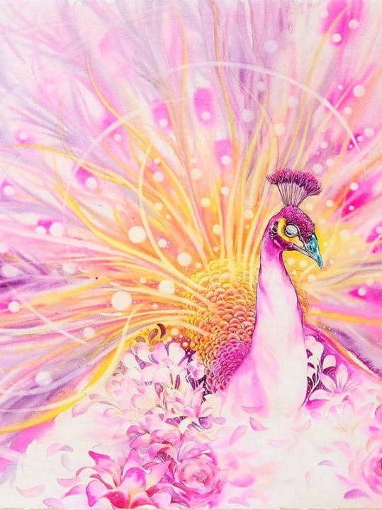 diamanter-trollkarl-diamant-målningssatser-Djur-Påfågel-Pink Peacock-original.jpeg