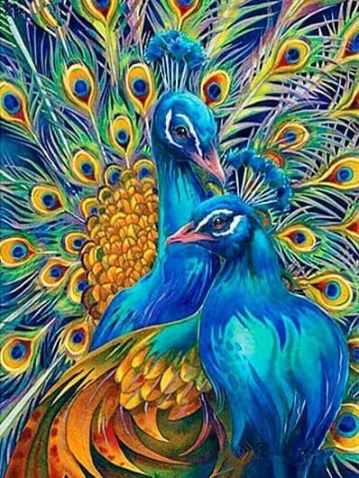 diamanter-troldmand-diamant-maleri-sæt-Dyr-Påfugl-The Blue Peacocks-original.jpeg