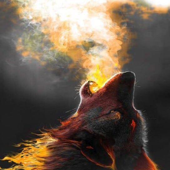 diamanter-trollkarl-diamant-målningssatser-Animals-Wolf-Flaming Wolf-original.jpeg
