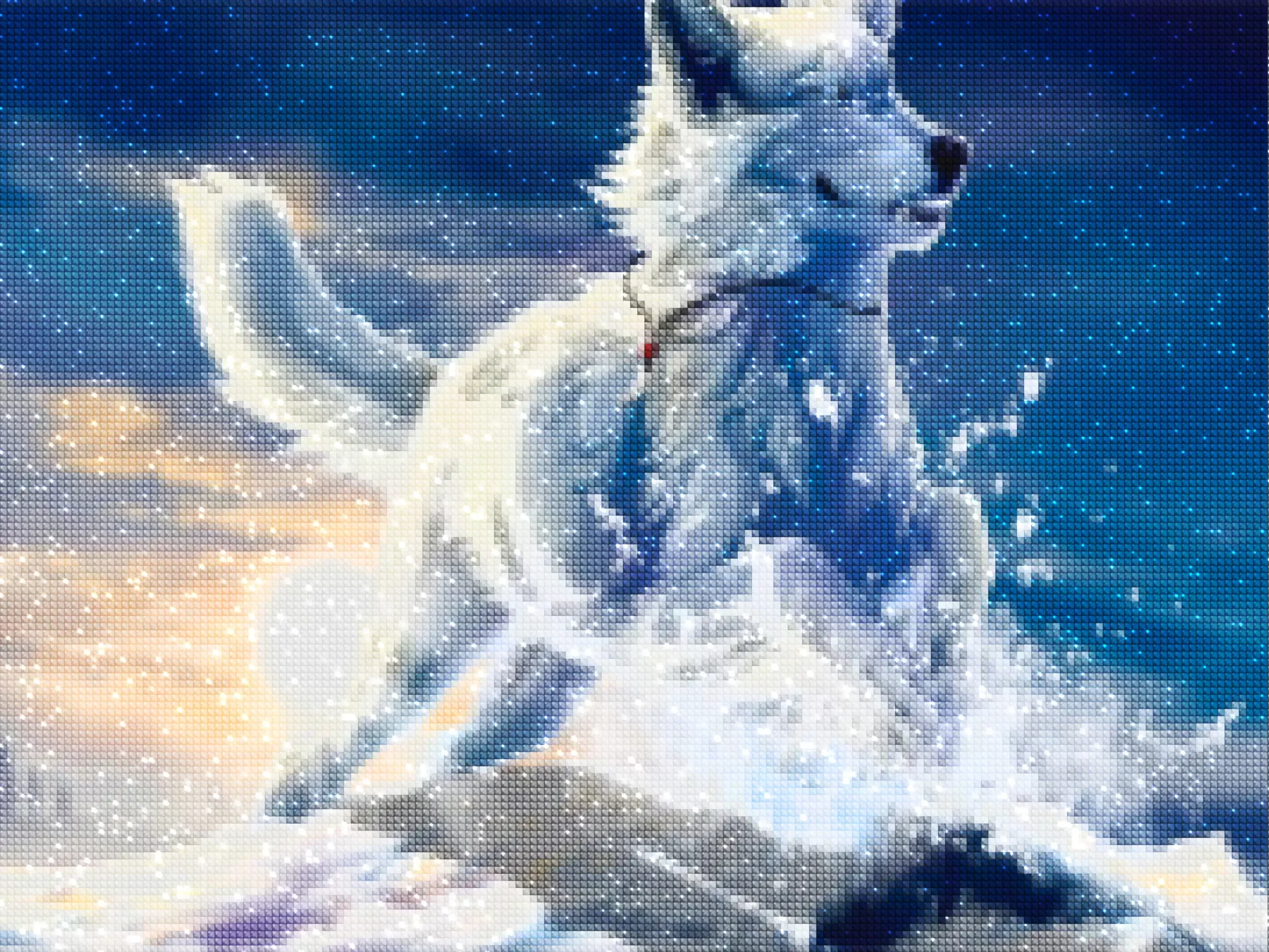 diamanten-wizard-diamond-painting-kits-Animals-Wolf-Majestic Snow Wolf-diamonds.webp